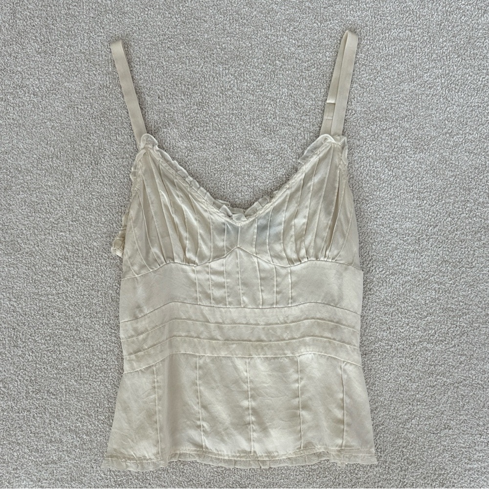 Vintage Cream Satin Camisole Top